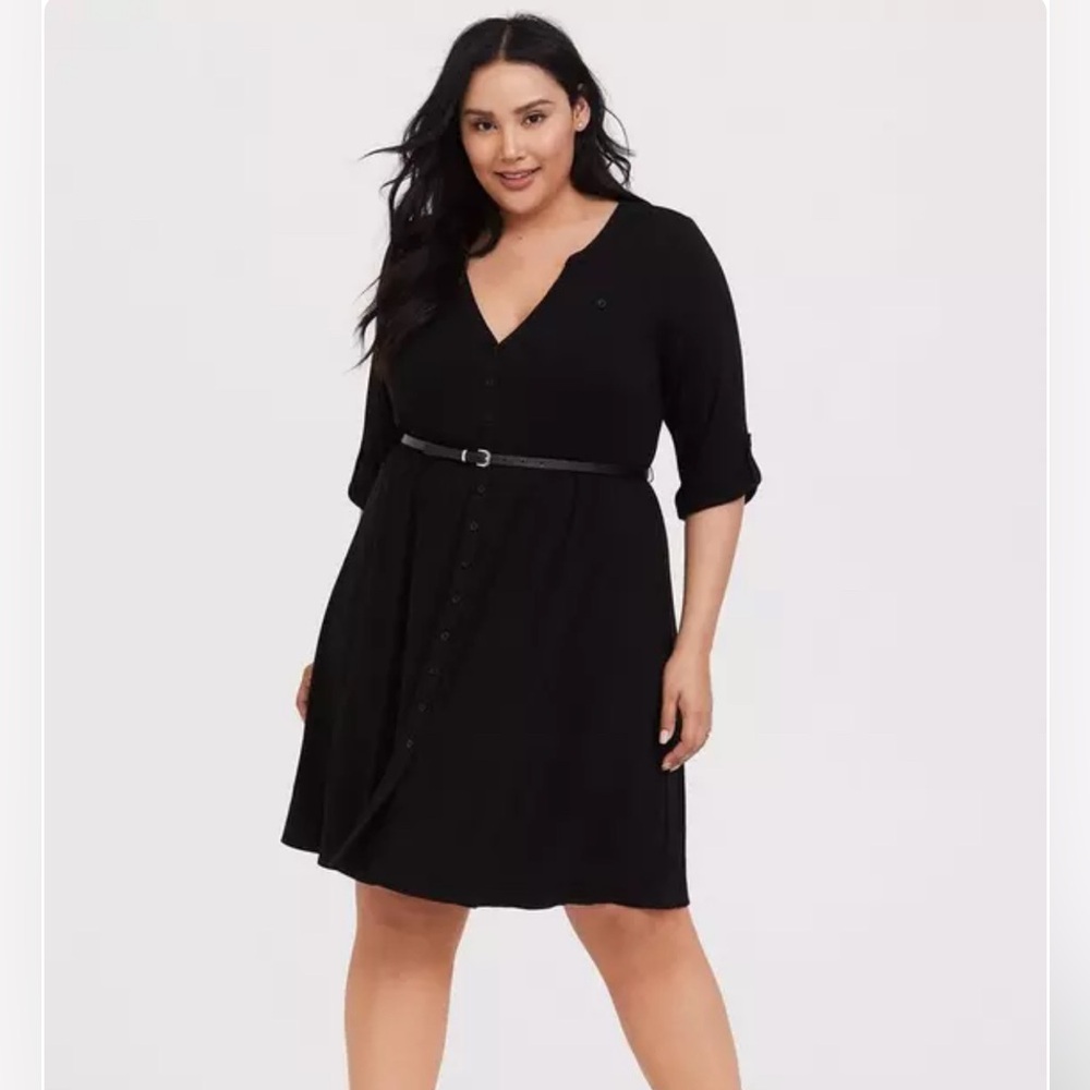 Torrid Button Front belted Shirt Dress 1X
